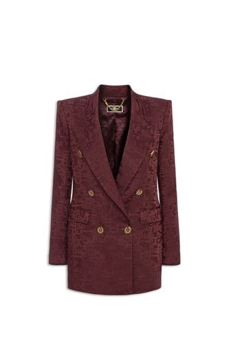 Lettering Jacquard Crepe Jacket - Elisabetta Franchi - Modalova