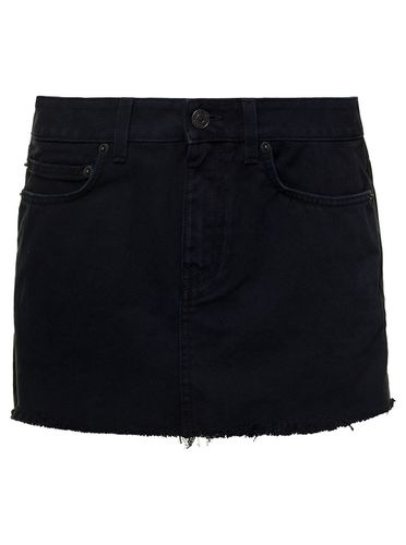 Miniskirt With Raw-cut Hem In Cotton Woman - Balenciaga - Modalova