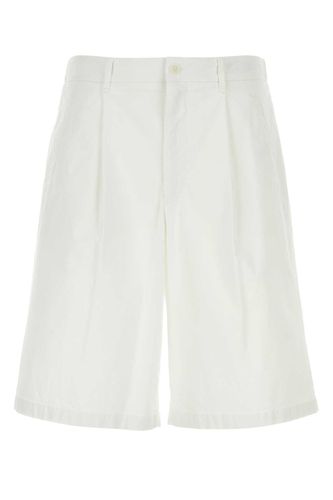 White Stretch Cotton Bermuda Shorts - Giorgio Armani - Modalova