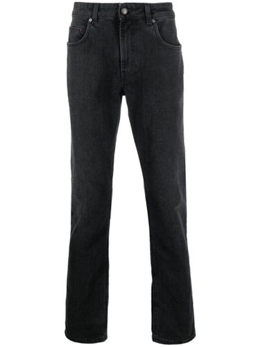 Fay Black Cotton Washed Denim Jeans - Fay - Modalova