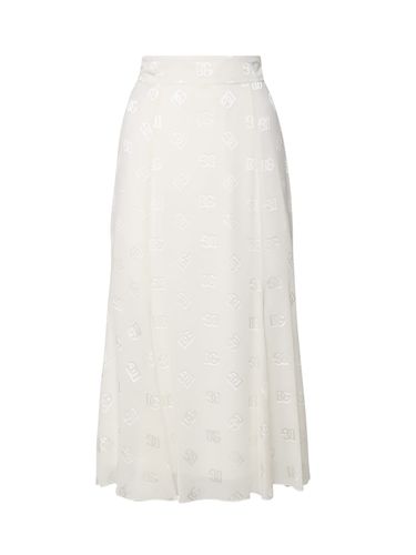 Godet Skirt In Devoré Silk - Dolce & Gabbana - Modalova