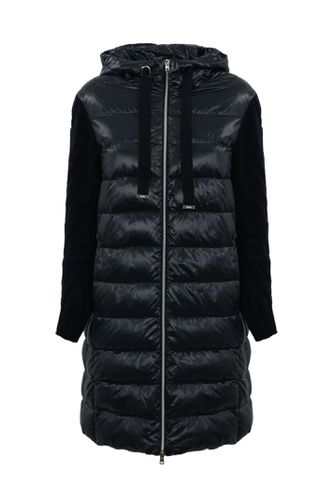 Long Down Jacket With Wool Sleeves - Herno - Modalova