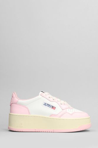 Platform Low Sneakers In White Leather - Autry - Modalova