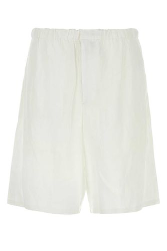Prada White Linen Bermuda Shorts - Prada - Modalova