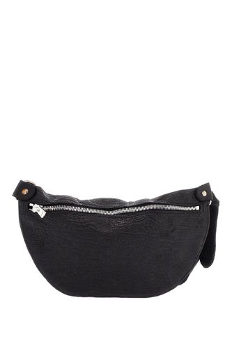 Medium Black Horse Leather Bag With Adjustable Shoulder Strap - Guidi - Modalova