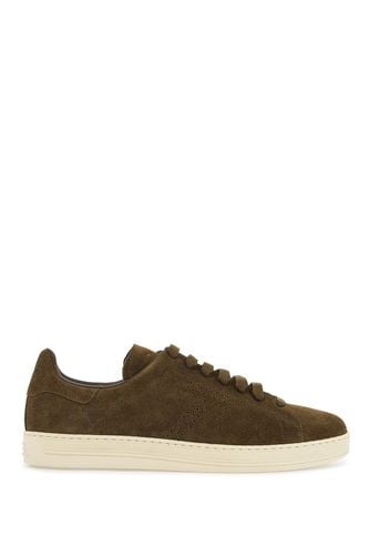 Khaki Suede Low Top Sneakers With Rubber Sole - Tom Ford - Modalova