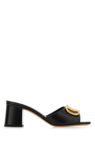 Black Leather Vlogo Mules - Valentino Garavani - Modalova