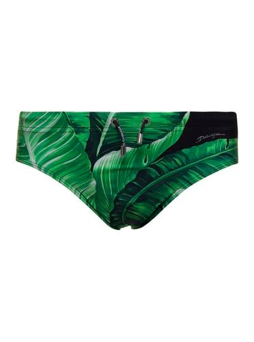 Banana Leaf Print Swim Trunks - Dolce & Gabbana - Modalova