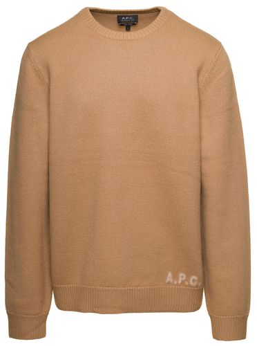 A. P.C. edward Crewneck Sweater With Embroidered Logo In Wool Man - A.P.C. - Modalova