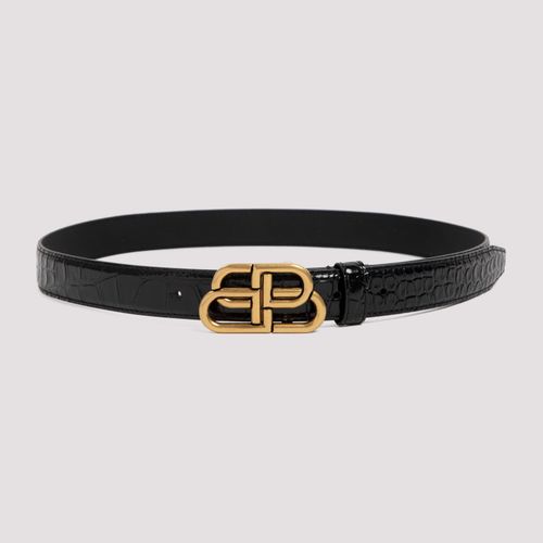 Balenciaga Black Leather Bb Belt - Balenciaga - Modalova