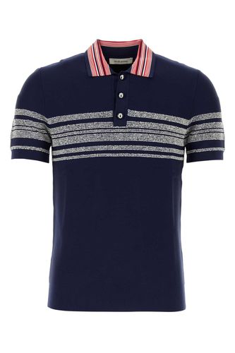 Dark Blue Nylon Blend Dawn Knit Polo Shirt - Wales Bonner - Modalova