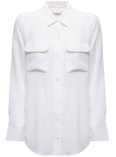 Slim Signature Silk White Shirt Woman - Equipment - Modalova