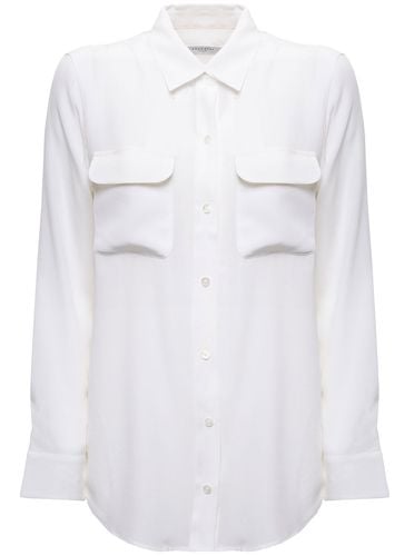 Slim Signature Silk White Shirt Woman - Equipment - Modalova