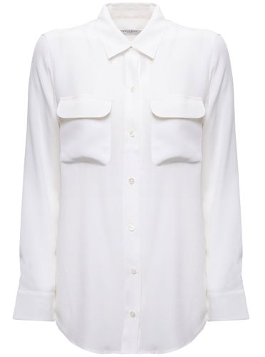 Slim Signature Silk White Shirt Woman - Equipment - Modalova