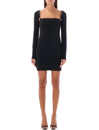 L/s Mini Dress W/ Logo Elastic Straps - T by Alexander Wang - Modalova