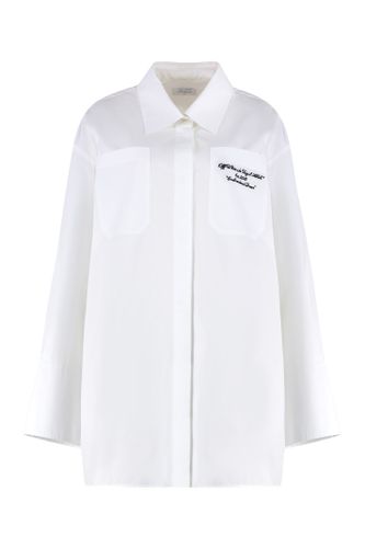 Off-White Cotton Shirtdress - Off-White - Modalova