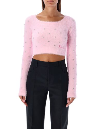 Super Soft Crop Sweater With Rhinestones - Philosophy di Lorenzo Serafini - Modalova