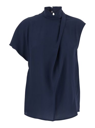 Top With High Neck And Asymmetrical Design In Fabric Woman - Tela - Modalova
