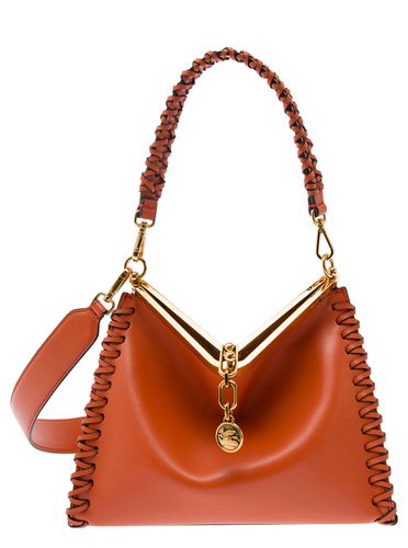 Vela Shoulder Bag With Thread Work In Leather Woman - Etro - Modalova