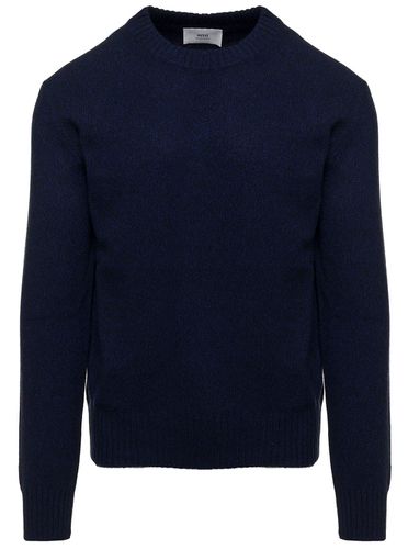 Crewneck Sweater With Ribbed Trim In Cashmere And Wool Man - Ami Alexandre Mattiussi - Modalova