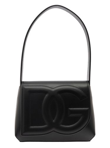 Dg Logo Shoulder Bag In 3d Quilted Logo Detail In Smooth Leather Woman - Dolce & Gabbana - Modalova