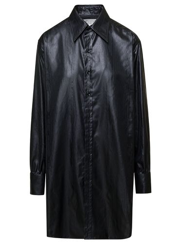 Long Shirt With Classic Collar In Faux Leather Woman - Maison Margiela - Modalova