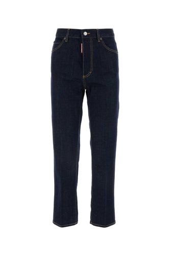 Dark Blue Stretch Denim Boston Jeans - Dsquared2 - Modalova