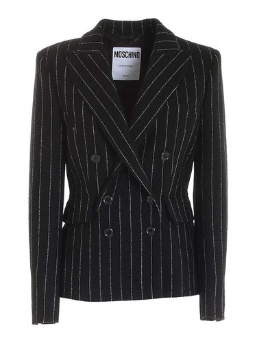 Pinstripe Double-breasted Blazer - Moschino - Modalova