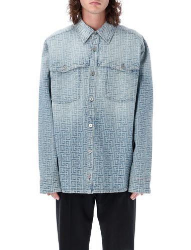 Balmain Denim Monogram Shirt - Balmain - Modalova