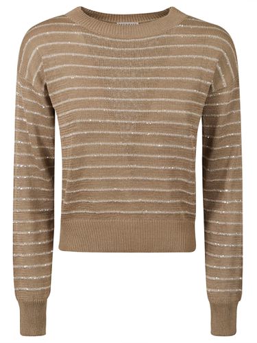 Glittery Striped Sweater - Brunello Cucinelli - Modalova