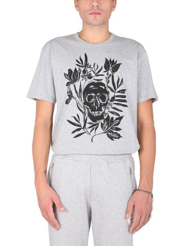 Skull Printed Crewneck T-shirt - Alexander McQueen - Modalova