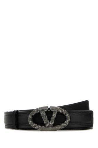 Black Leather Vlogo Belt - Valentino Garavani - Modalova