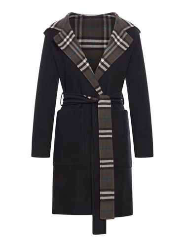 Medium Reversible Wool Check Car Coat - Burberry - Modalova