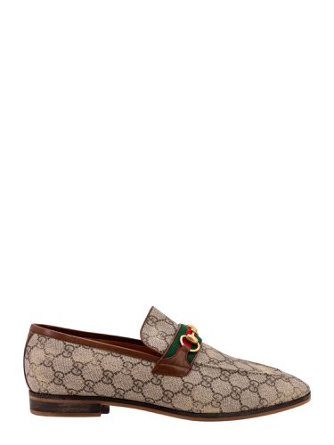 Gucci Leather Monogram Loafers - Gucci - Modalova