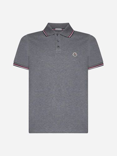 Logo-patch Cotton Polo Shirt - Moncler - Modalova