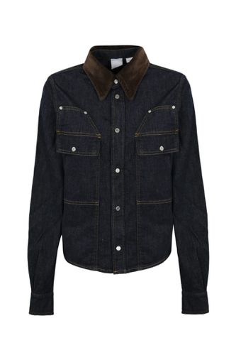 Coro Shirt In Denim And Velvet - Pinko - Modalova