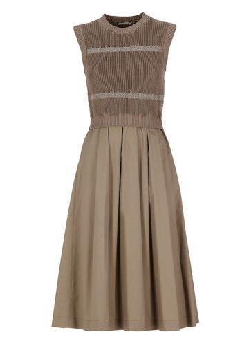 Peserico Brown Cotton Tricot Dress - Peserico - Modalova