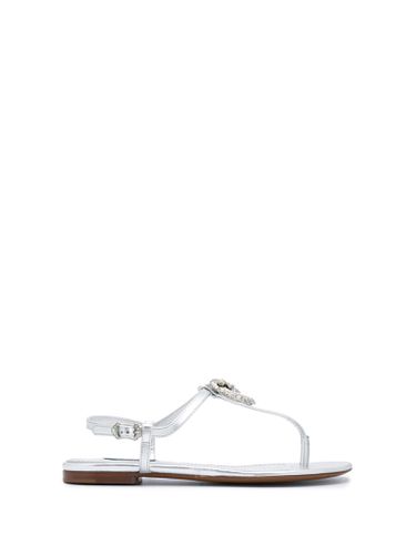 Flip Flop Sandals Silver Leather - Dolce & Gabbana - Modalova