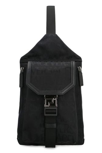 Technical Fabric Backpack With Logo - Versace - Modalova