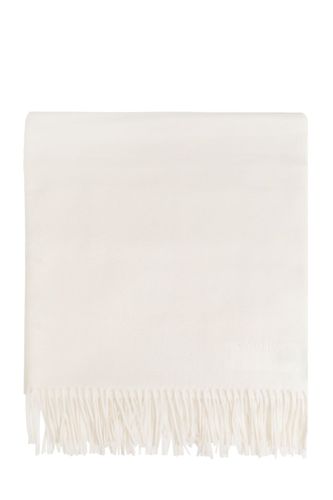 Logo Embroidered Fringed Edge Scarf - Max Mara - Modalova