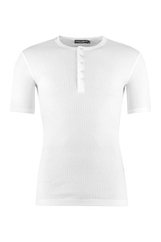 Ribbed Cotton Crew-neck T-shirt - Dolce & Gabbana - Modalova