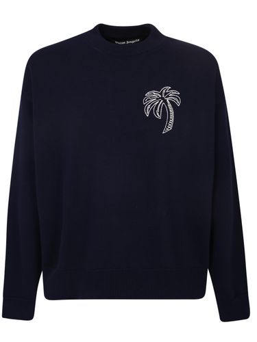 Embroidered Palm Sweater - Palm Angels - Modalova