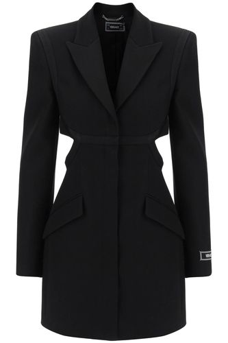 Versace Blazer In Black Virgin Wool - Versace - Modalova