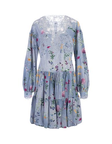 Floral Silk Short Dress With Lace - Ermanno Scervino - Modalova