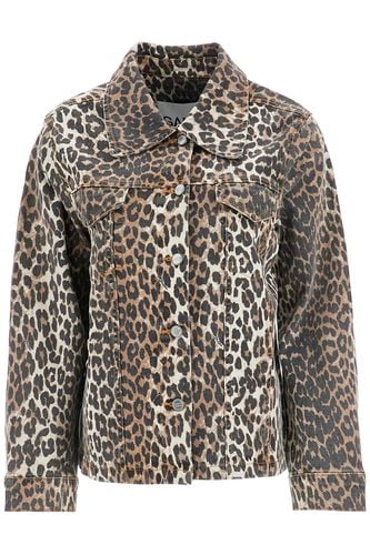 Ganni leopard Print Denim Jacket - Ganni - Modalova