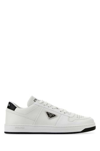 White Leather Downtown Sneakers - Prada - Modalova