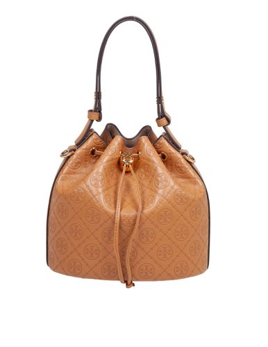 Monogram Leather Bucket Bag Leather Color - Tory Burch - Modalova