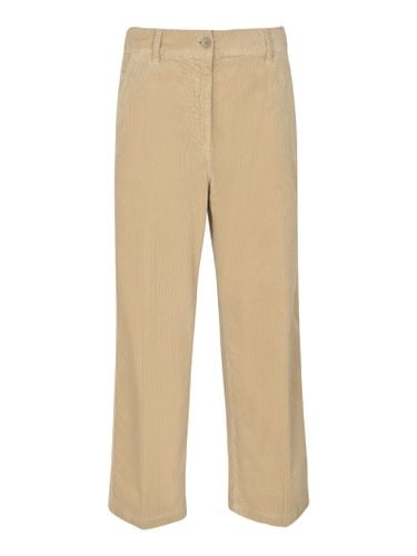 Straight Leg Plain Corduroy Trousers - Aspesi - Modalova