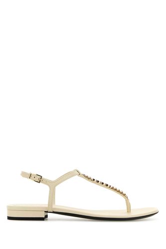 Ivory Leather Signoria Thong Sandals - Gucci - Modalova