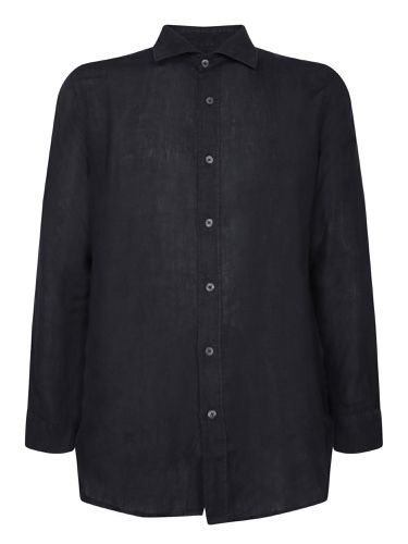 Dark Slim Linen Shirt - 120% Lino - Modalova